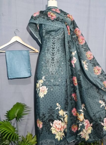 এলিগ্যান্ট প্রিন্টেড ৩-পিস মহিলা স্যুট